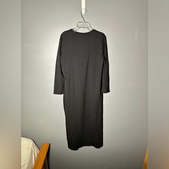 Theory Button Hem Long Sleeve Ranmire Knit Midi Dress Size Large - Picture 4 of 7